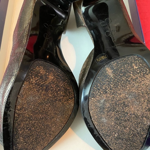 Bronze Leather Heels. - Picture 5 of 5